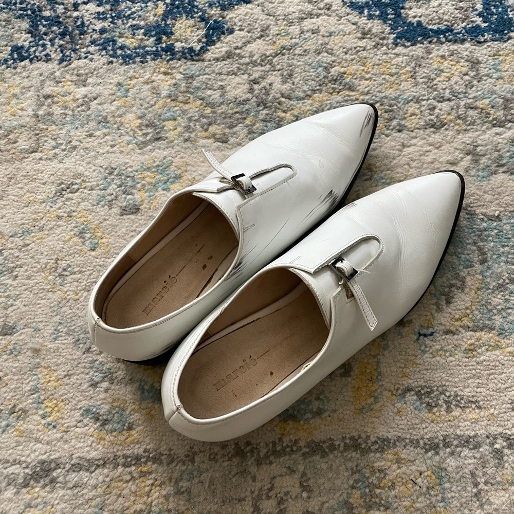 White Pointed Toe Loafer
